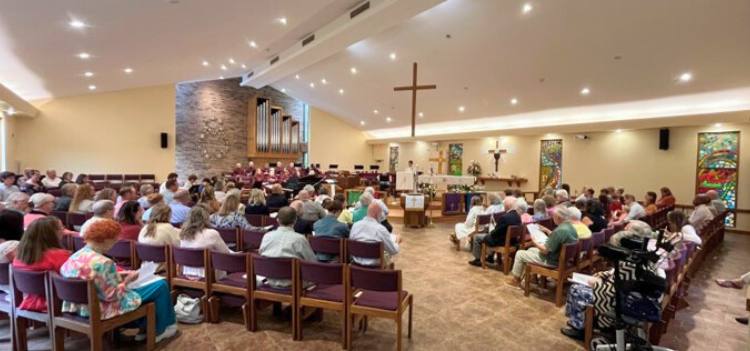 Sunday morning worship service at Living Saviour Lutheran Church in Charlotte, North Carolina.